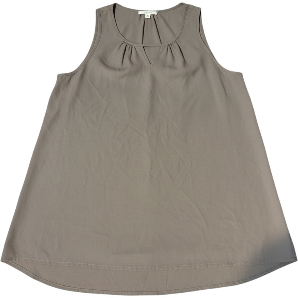 Pleione Blouse Women XS Taupe Blouse Oversized Sleeveless V-Neck WAQ57133RK
